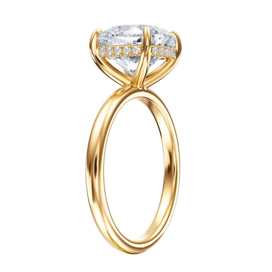 Elara Hidden Halo Cushion Diamond Engagement Ring - R1087 in Ring by 18 KARATS INC.