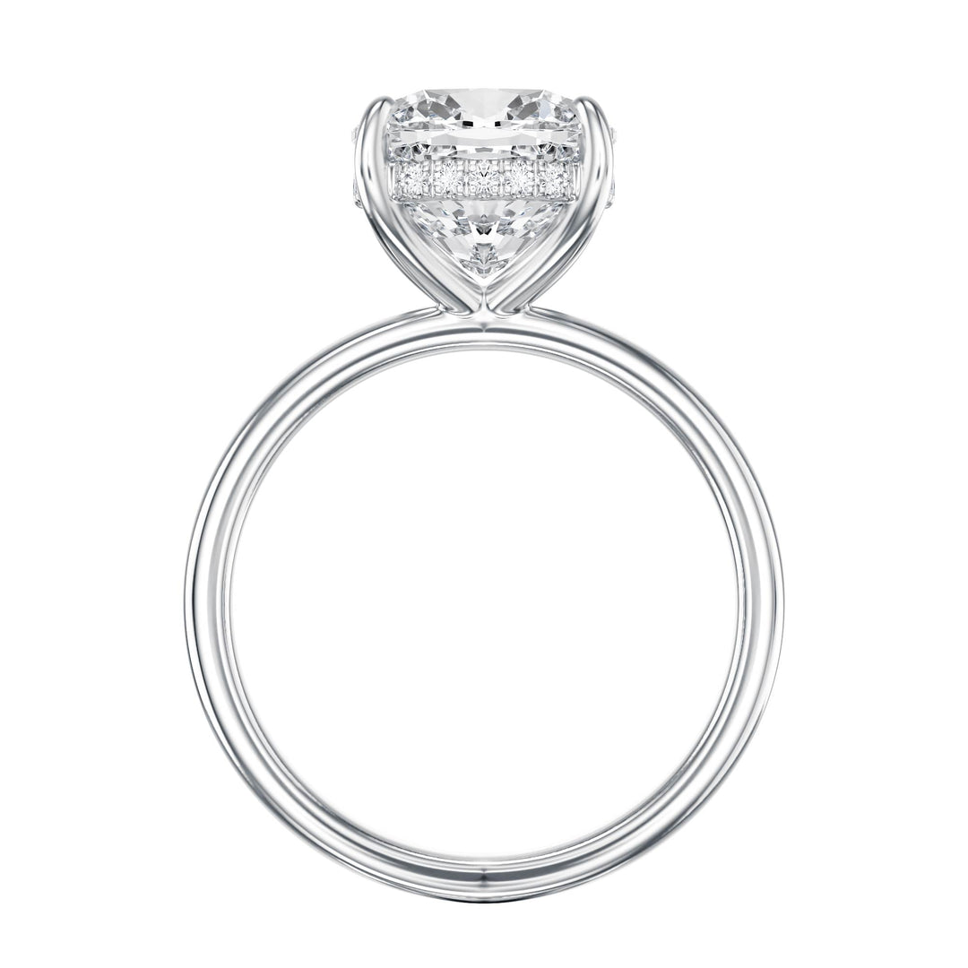 Elara Hidden Halo Cushion Diamond Engagement Ring - R1087 in Ring by 18 KARATS INC.