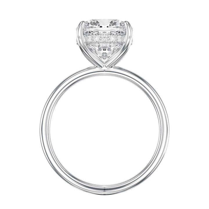 Elara Hidden Halo Cushion Diamond Engagement Ring - R1087 in Ring by 18 KARATS INC.