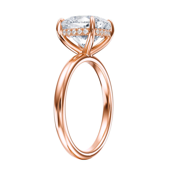 Elara Hidden Halo Cushion Diamond Engagement Ring - R1087 in Ring by 18 KARATS INC.