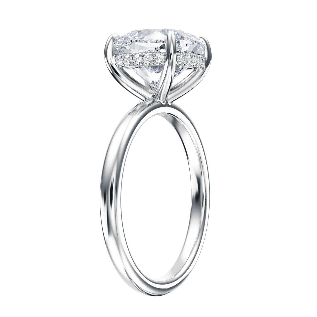 Elara Hidden Halo Cushion Diamond Engagement Ring - R1087 in Ring by 18 KARATS INC.
