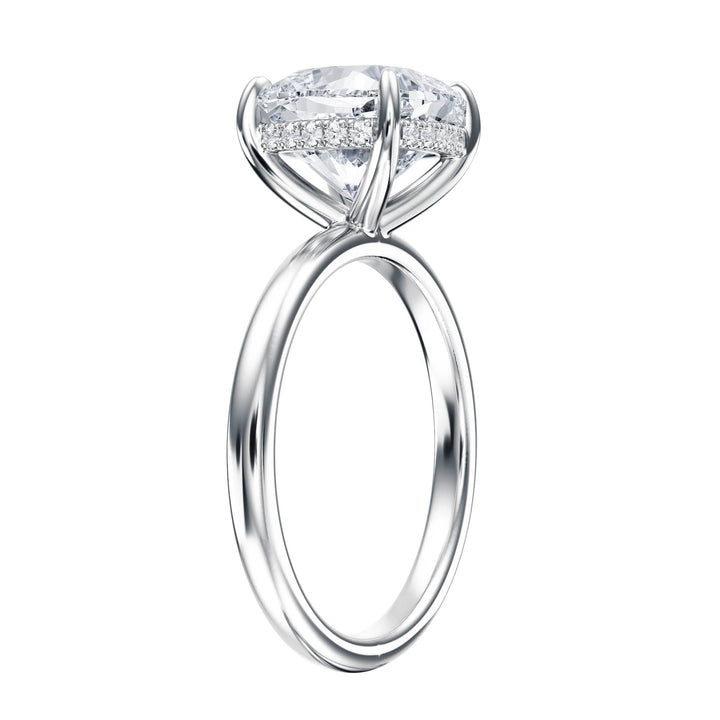Elara Hidden Halo Cushion Diamond Engagement Ring - R1087 in Ring by 18 KARATS INC.