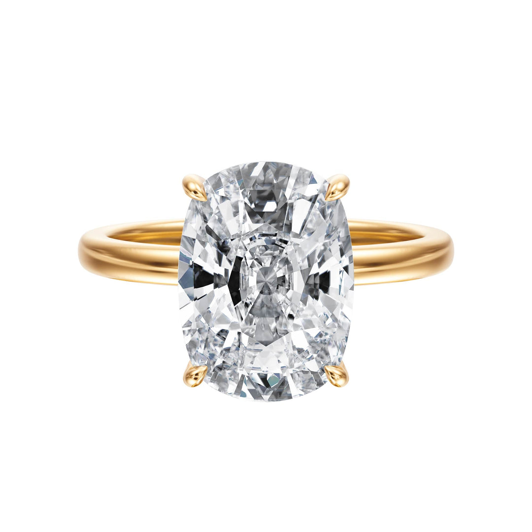 Elara Hidden Halo Elongated Cushion Diamond Engagement Ring - R1086 in Ring by 18 KARATS INC.