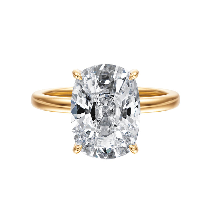 Elara Hidden Halo Elongated Cushion Diamond Engagement Ring - R1086 in Ring by 18 KARATS INC.