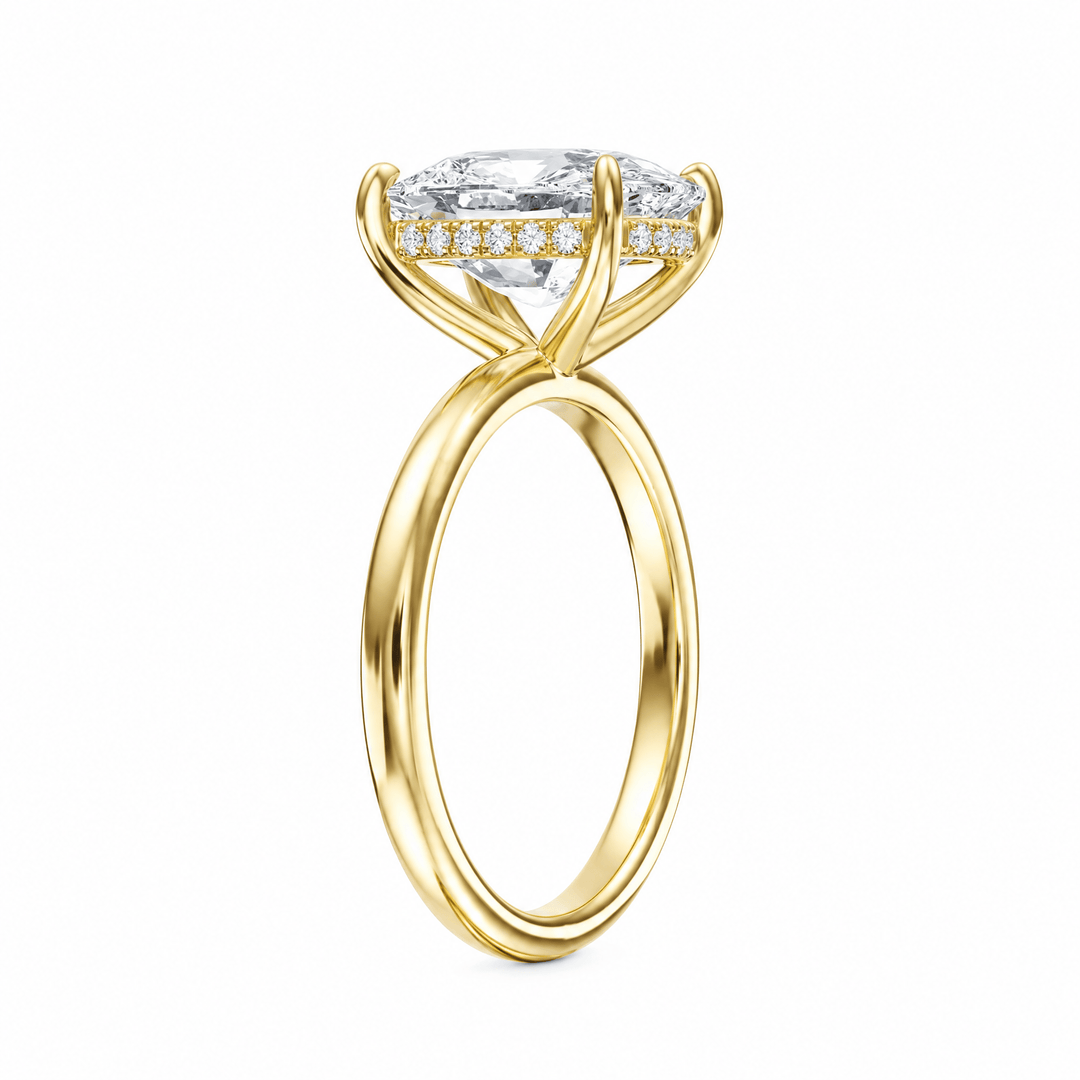 Elara Hidden Halo Elongated Cushion Lab Diamond Engagement Ring in Ready Rings by 18 KARATS INC.
