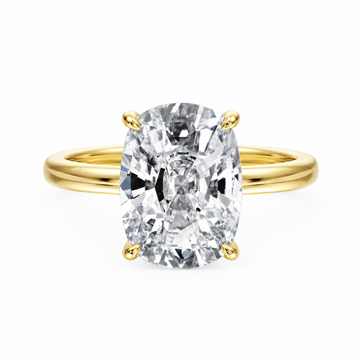 Elara Hidden Halo Elongated Cushion Lab Diamond Engagement Ring in Ready Rings by 18 KARATS INC.