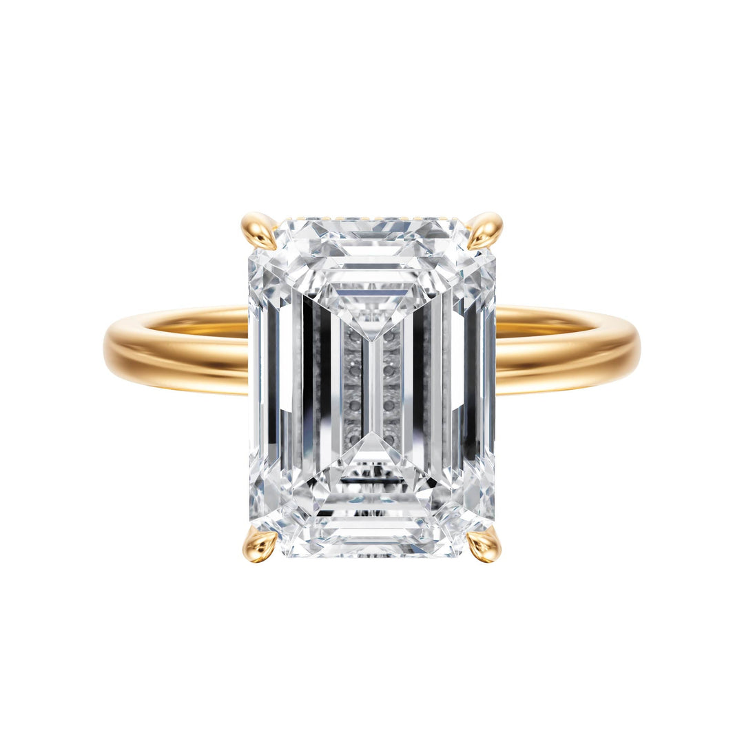 Elara Hidden Halo Emerald Diamond Engagement Ring - R1085 in Ring by 18 KARATS INC.