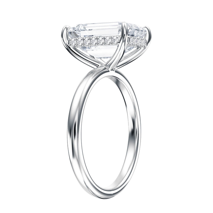 Elara Hidden Halo Emerald Diamond Engagement Ring - R1085 in Ring by 18 KARATS INC.