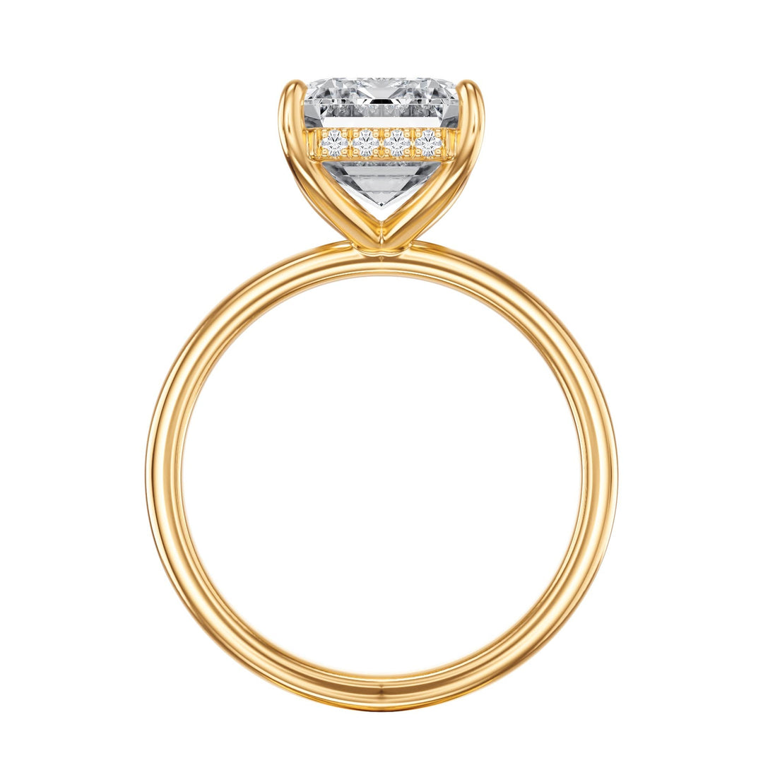 Elara Hidden Halo Emerald Diamond Engagement Ring - R1085 in Ring by 18 KARATS INC.