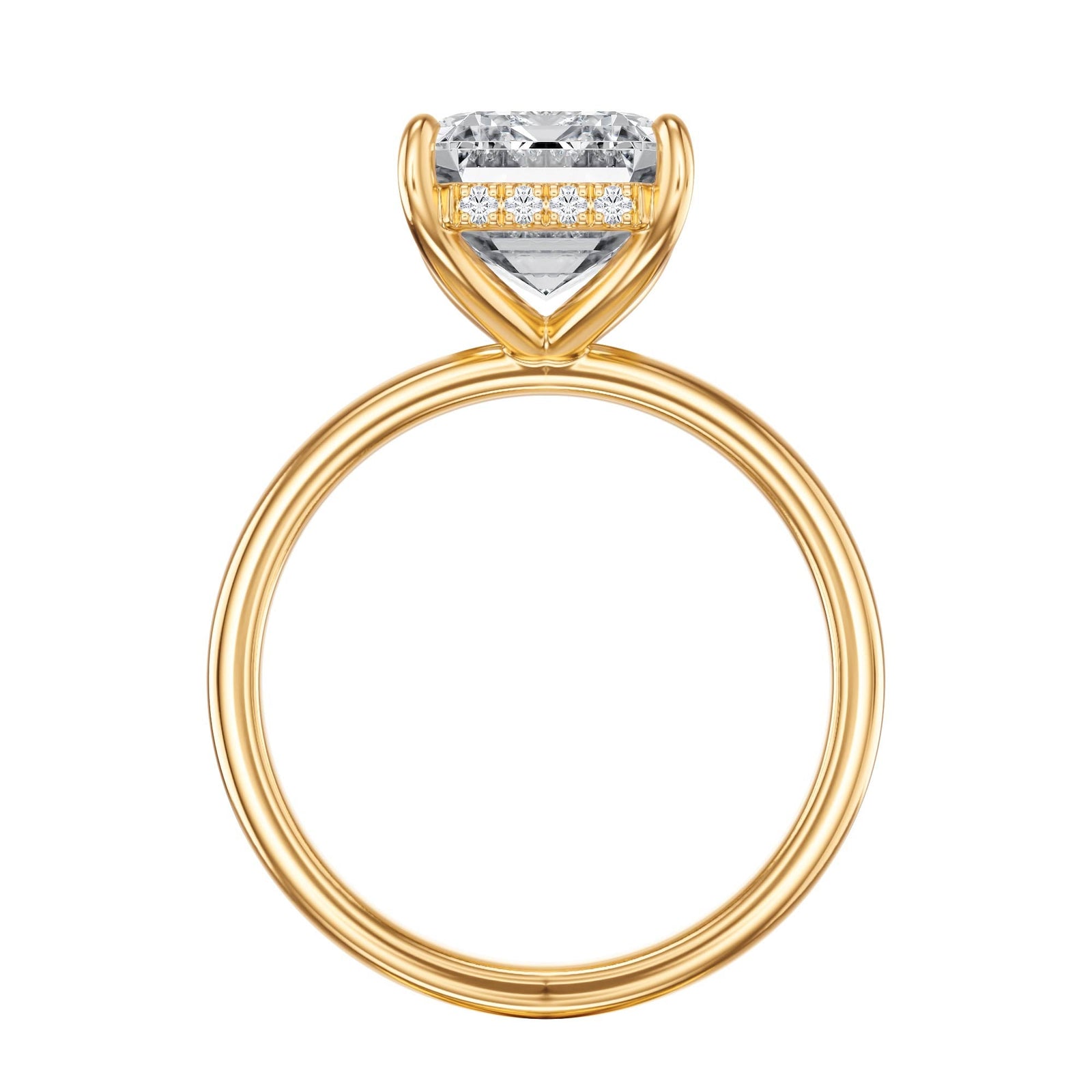 Elara Hidden Halo Emerald Diamond Engagement Ring - R1085 in Ring by 18 KARATS INC.