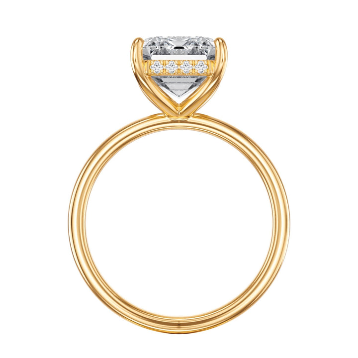Elara Hidden Halo Emerald Diamond Engagement Ring - R1085 in Ring by 18 KARATS INC.