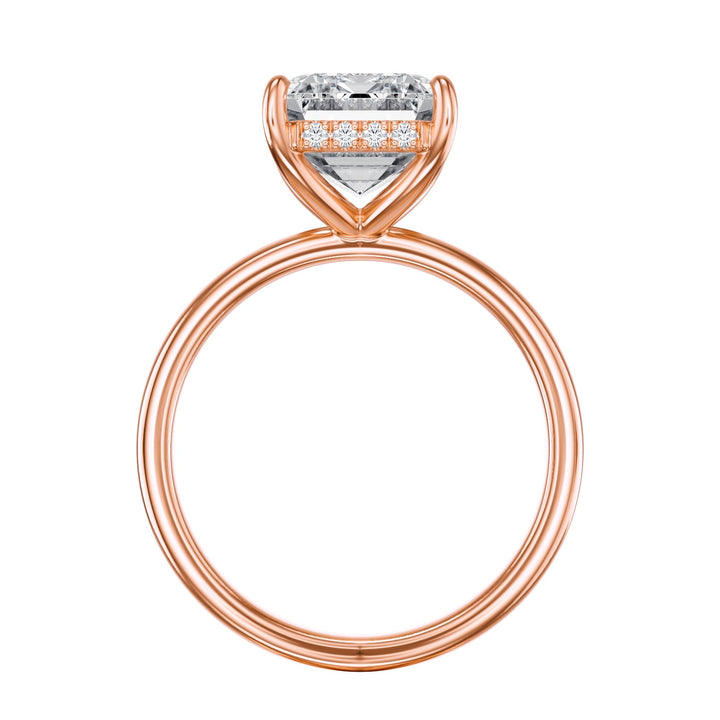 Elara Hidden Halo Emerald Diamond Engagement Ring - R1085 in Ring by 18 KARATS INC.