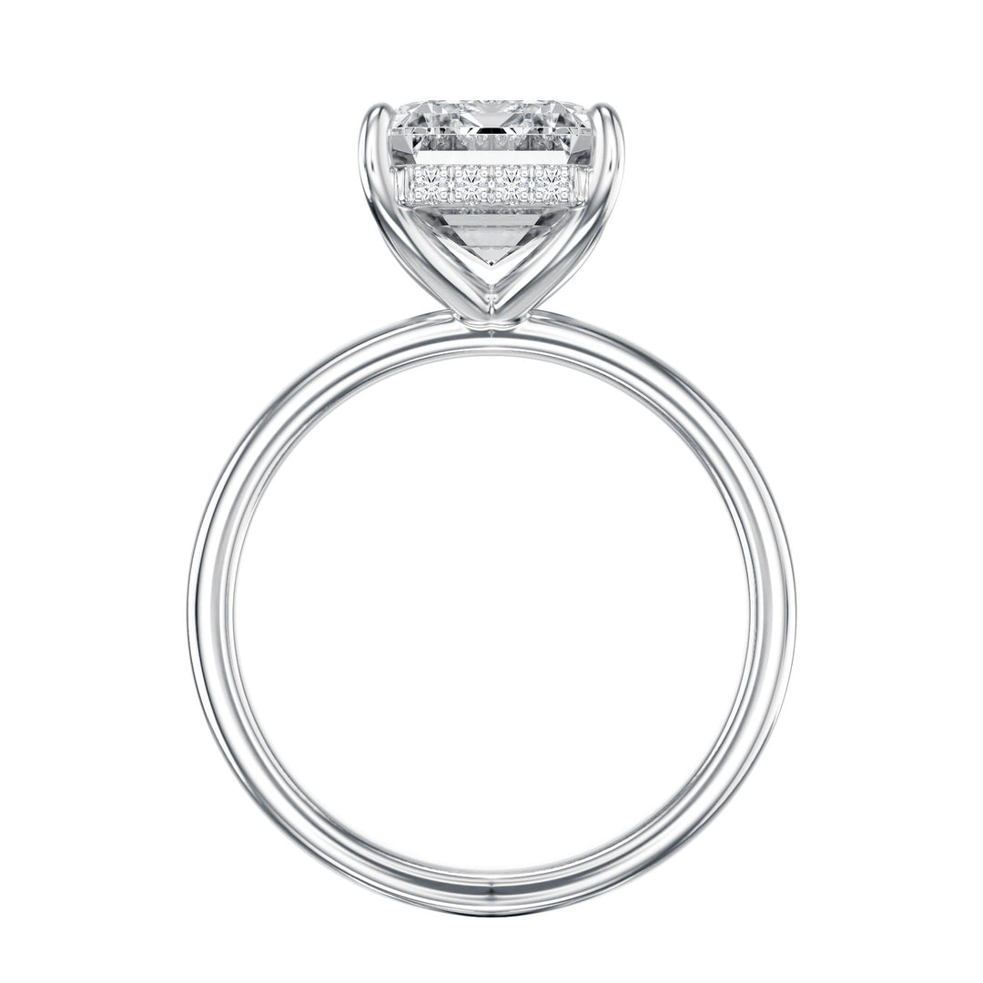 Elara Hidden Halo Emerald Diamond Engagement Ring - R1085 in Ring by 18 KARATS INC.