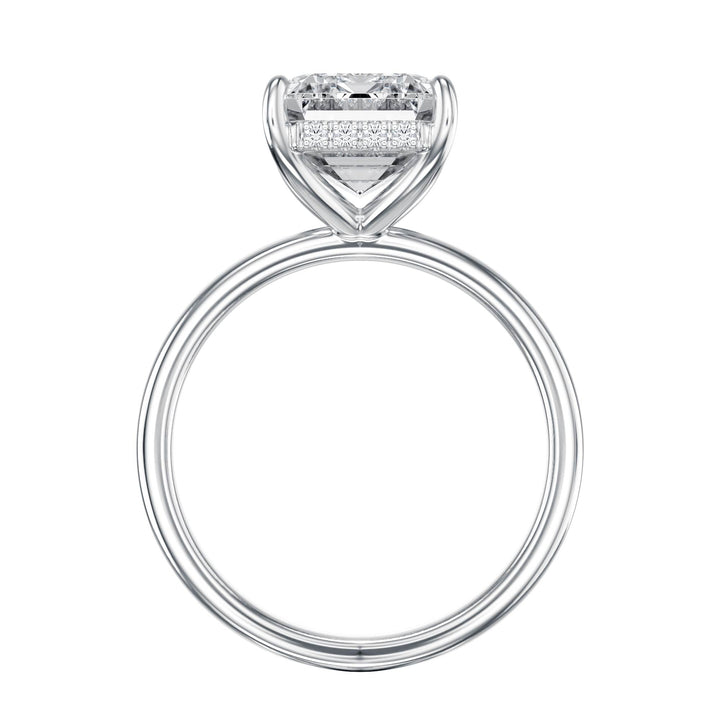 Elara Hidden Halo Emerald Diamond Engagement Ring - R1085 in Ring by 18 KARATS INC.