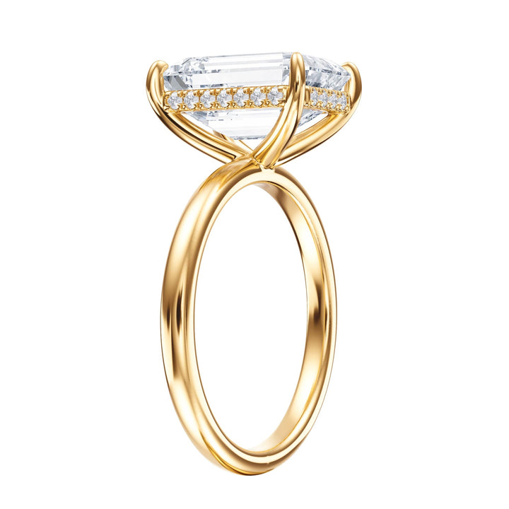 Elara Hidden Halo Emerald Diamond Engagement Ring - R1085 in Ring by 18 KARATS INC.