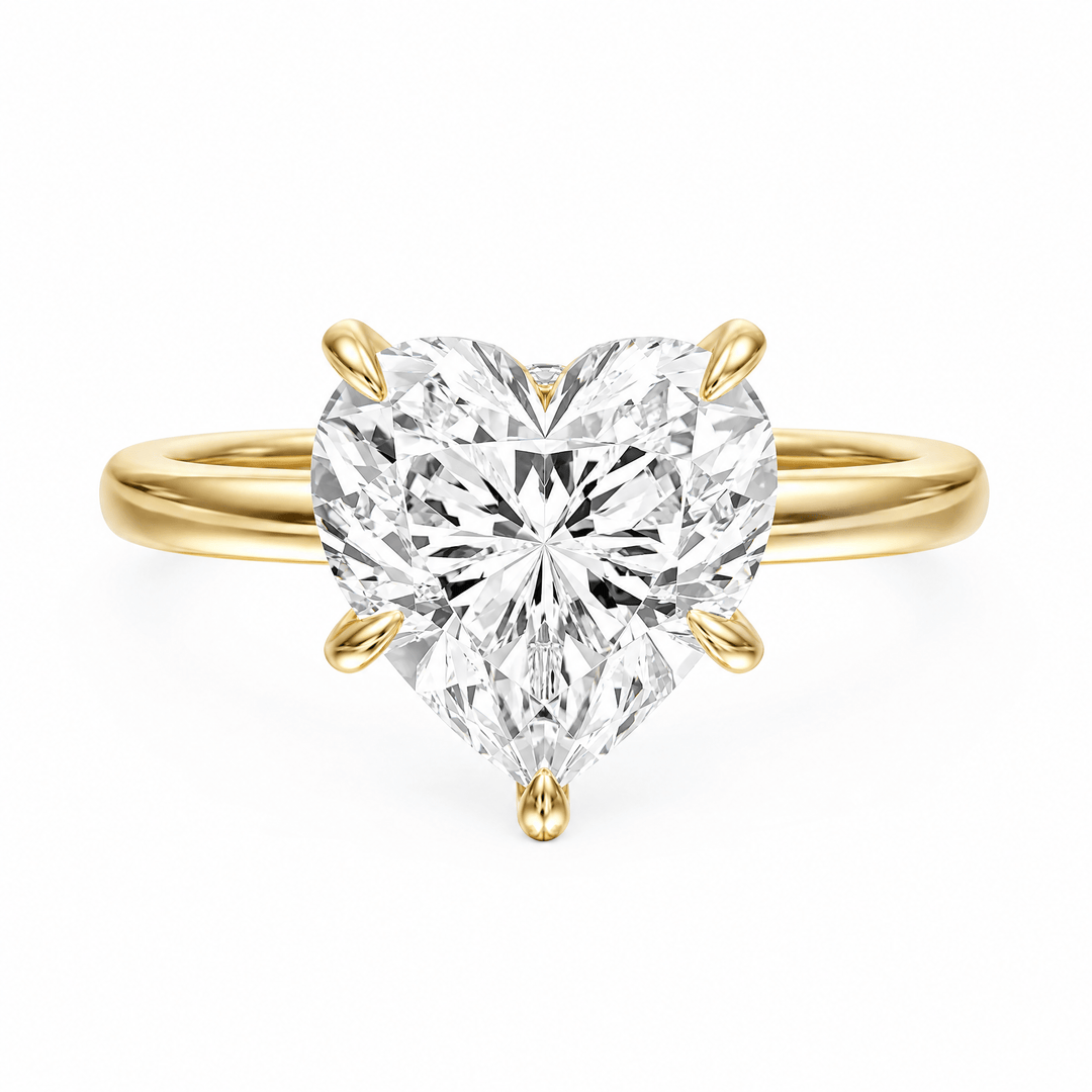 Elara Hidden Halo Heart Diamond Engagement Ring in Ring by 18 KARATS INC.