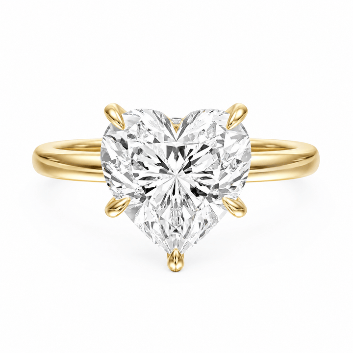 Elara Hidden Halo Heart Diamond Engagement Ring in Ring by 18 KARATS INC.