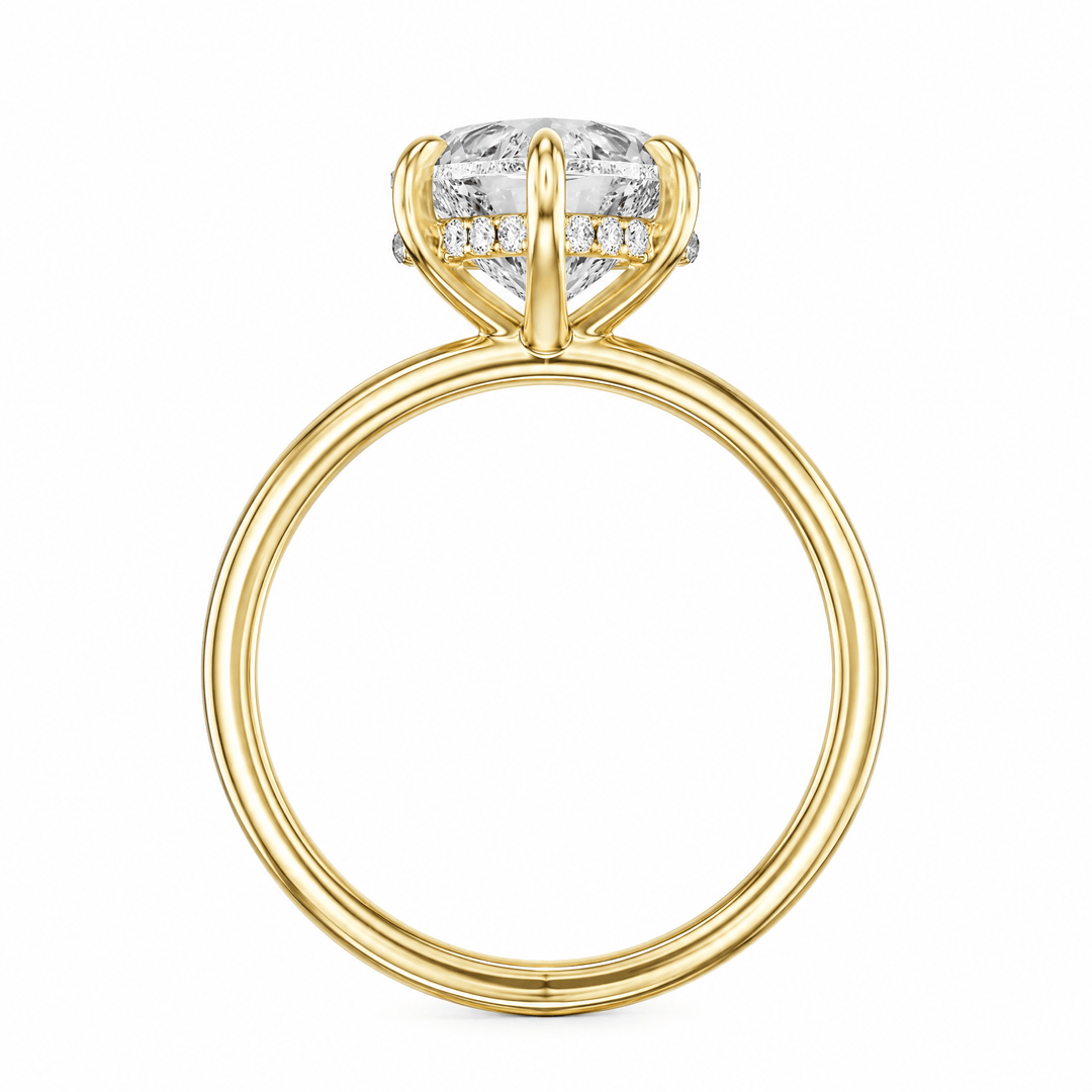 Elara Hidden Halo Heart Diamond Engagement Ring in Ring by 18 KARATS INC.