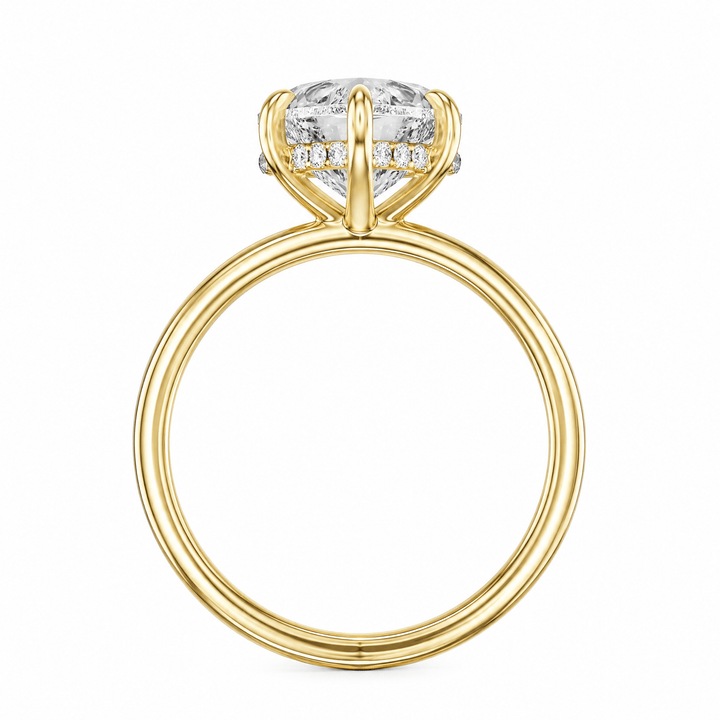Elara Hidden Halo Heart Diamond Engagement Ring in Ring by 18 KARATS INC.