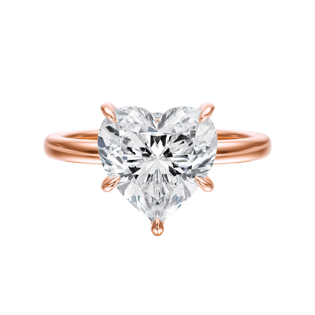 Elara Hidden Halo Heart Diamond Engagement Ring - R1084 in Ring by 18 KARATS INC.