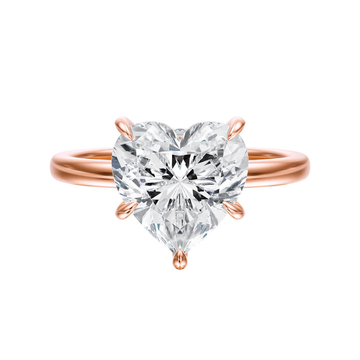 Elara Hidden Halo Heart Diamond Engagement Ring - R1084 in Ring by 18 KARATS INC.