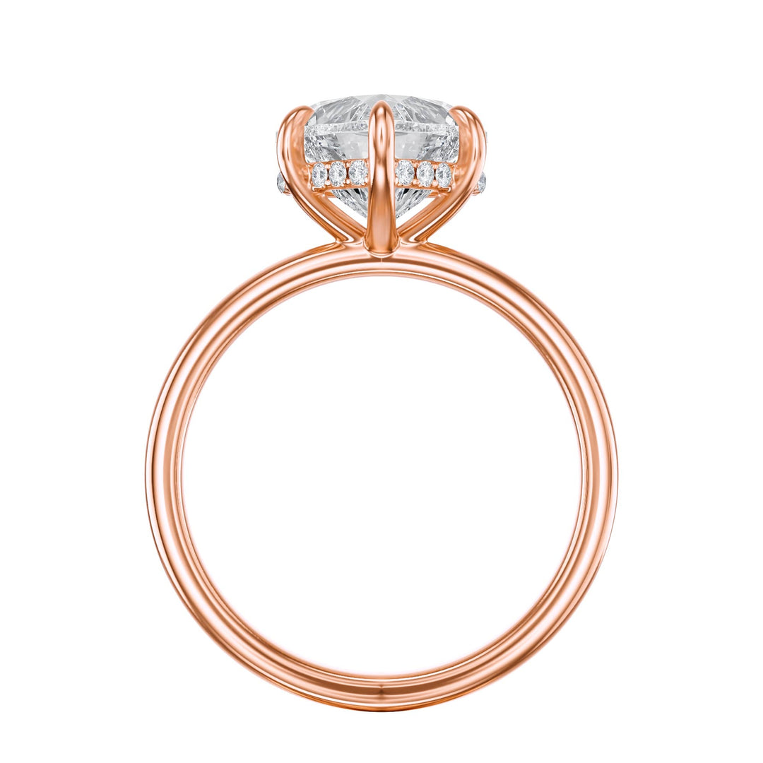 Elara Hidden Halo Heart Diamond Engagement Ring - R1084 in Ring by 18 KARATS INC.
