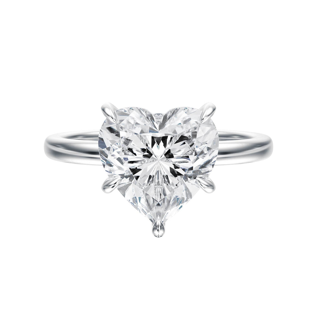 Elara Hidden Halo Heart Diamond Engagement Ring - R1084 in Ring by 18 KARATS INC.