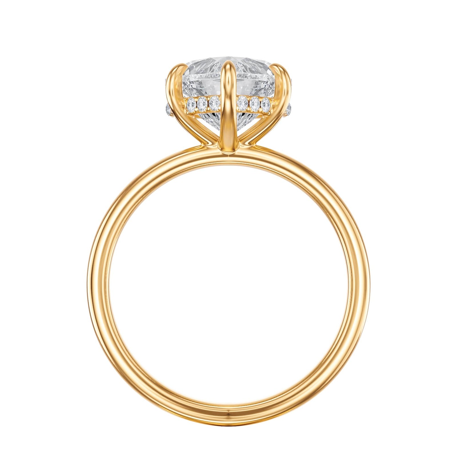 Elara Hidden Halo Heart Diamond Engagement Ring - R1084 in Ring by 18 KARATS INC.