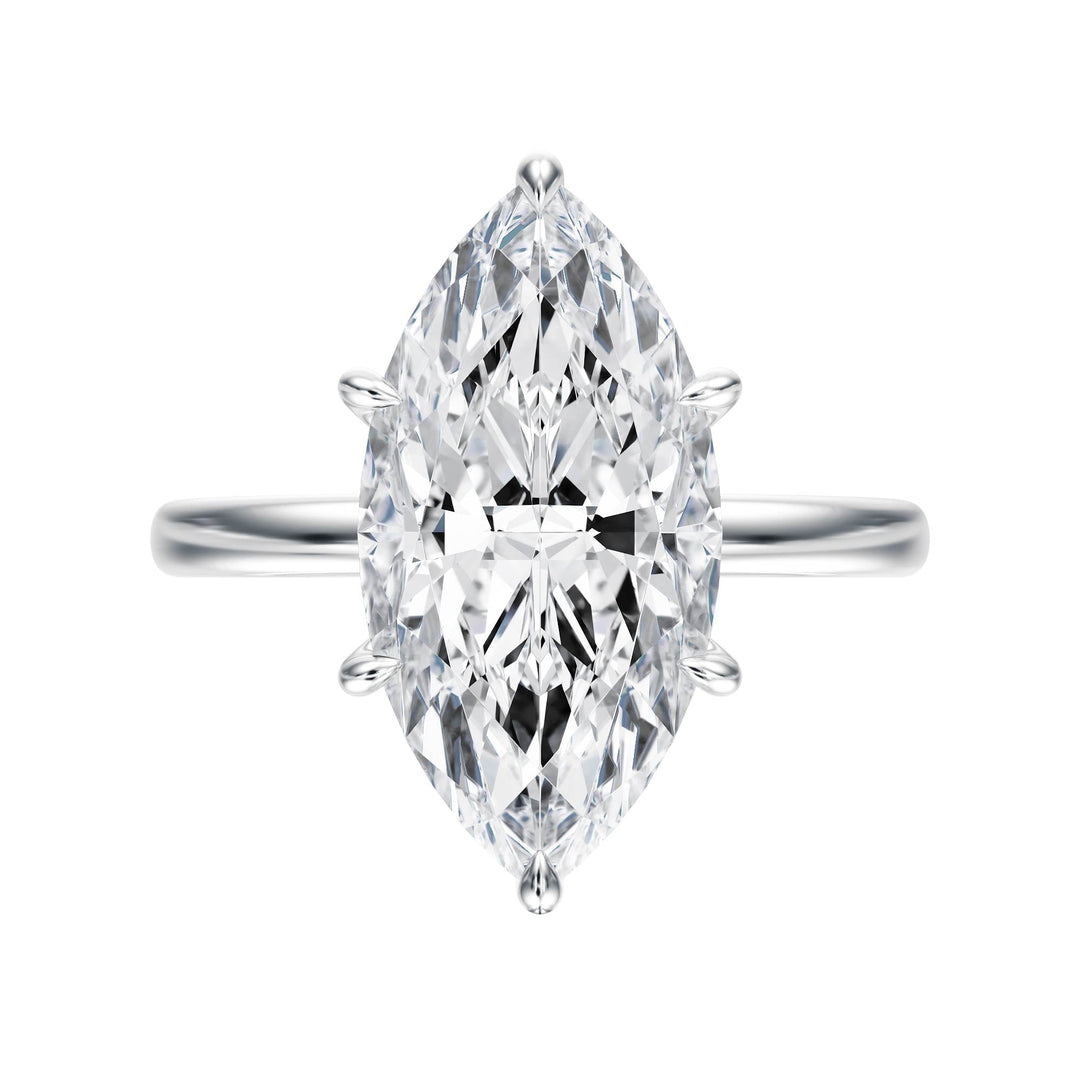 Elara Hidden Halo Marquise Diamond Engagement Ring - R1083 in Ring by 18 KARATS INC.