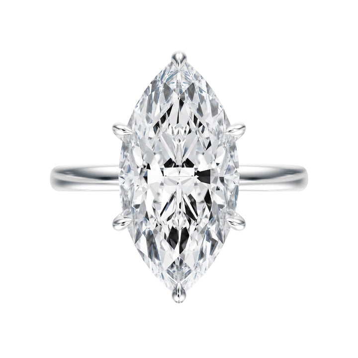Elara Hidden Halo Marquise Diamond Engagement Ring - R1083 in Ring by 18 KARATS INC.
