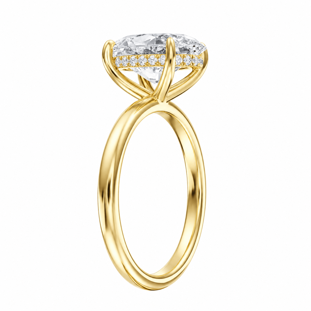Elara Hidden Halo Oval Diamond Engagement Ring in Ring by 18 KARATS INC.