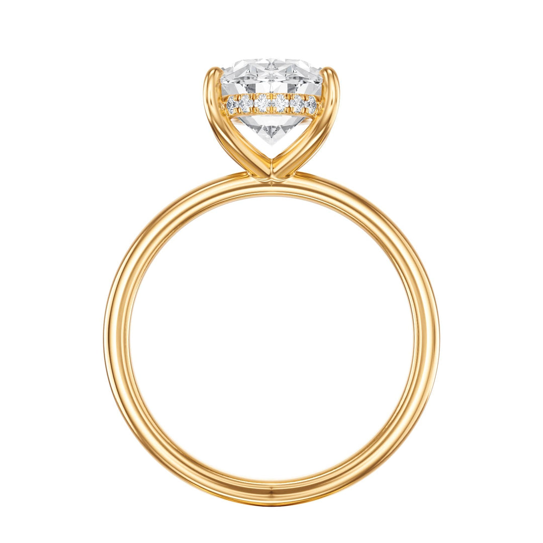Elara Hidden Halo Oval Diamond Engagement Ring - R1082 in Ring by 18 KARATS INC.