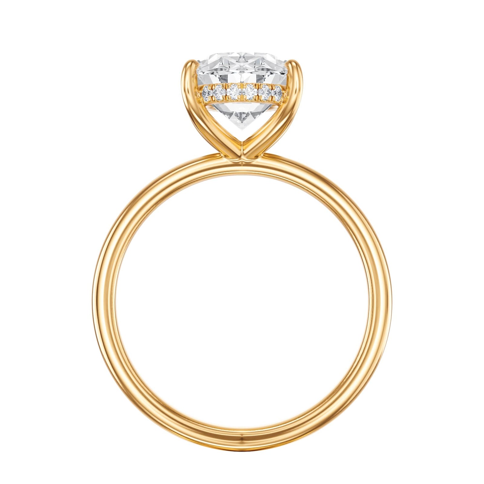 Elara Hidden Halo Oval Diamond Engagement Ring - R1082 in Ring by 18 KARATS INC.