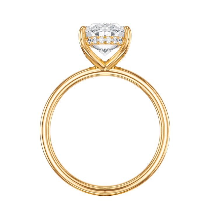 Elara Hidden Halo Oval Diamond Engagement Ring - R1082 in Ring by 18 KARATS INC.