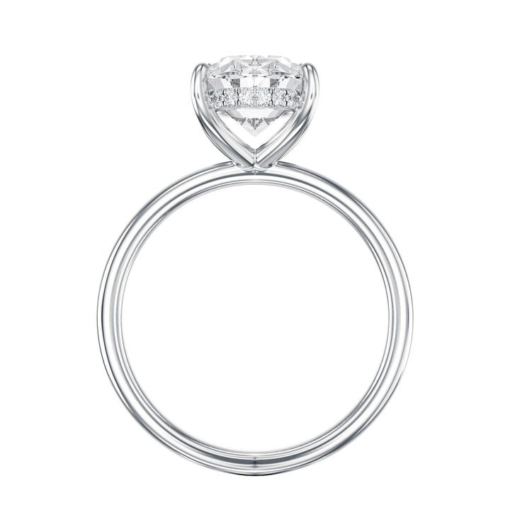 Elara Hidden Halo Oval Diamond Engagement Ring - R1082 in Ring by 18 KARATS INC.