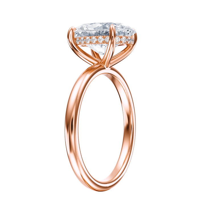Elara Hidden Halo Oval Diamond Engagement Ring - R1082 in Ring by 18 KARATS INC.