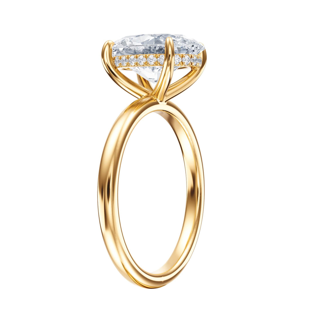 Elara Hidden Halo Oval Diamond Engagement Ring - R1082 in Ring by 18 KARATS INC.