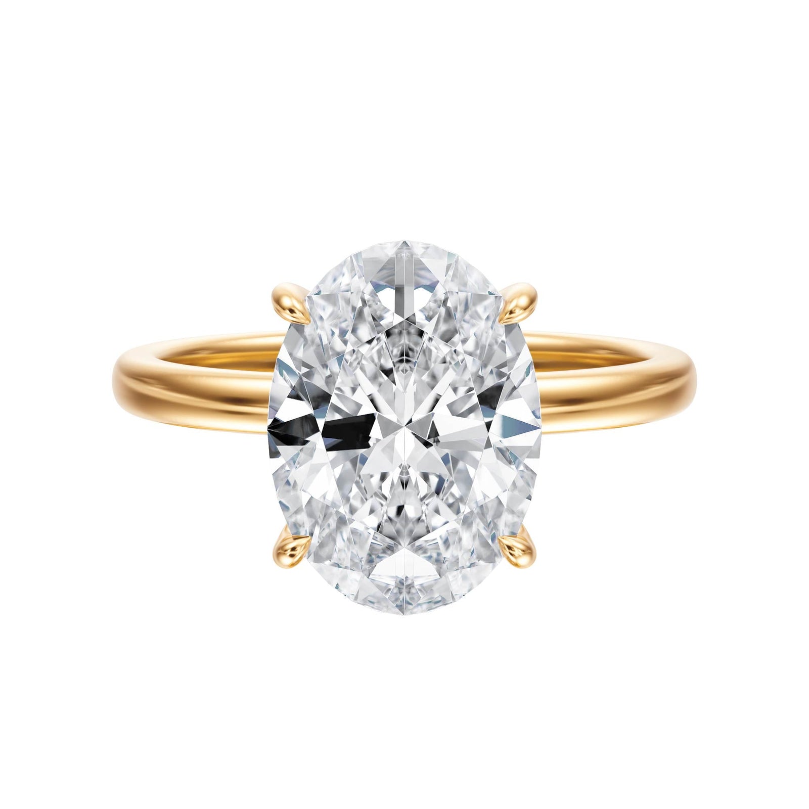 Elara Hidden Halo Oval Diamond Engagement Ring - R1082 in Ring by 18 KARATS INC.