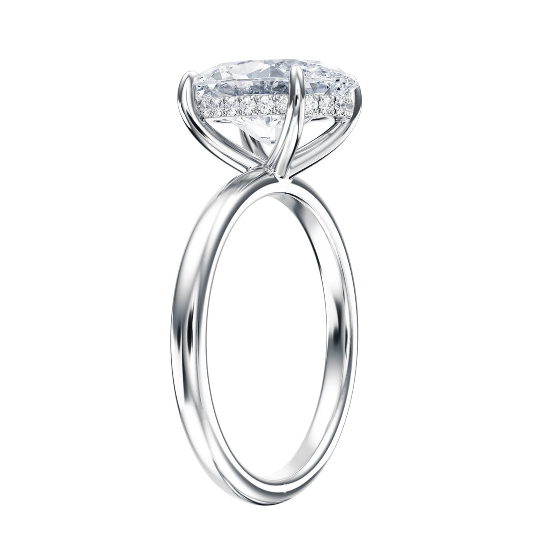 Elara Hidden Halo Oval Diamond Engagement Ring - R1082 in Ring by 18 KARATS INC.