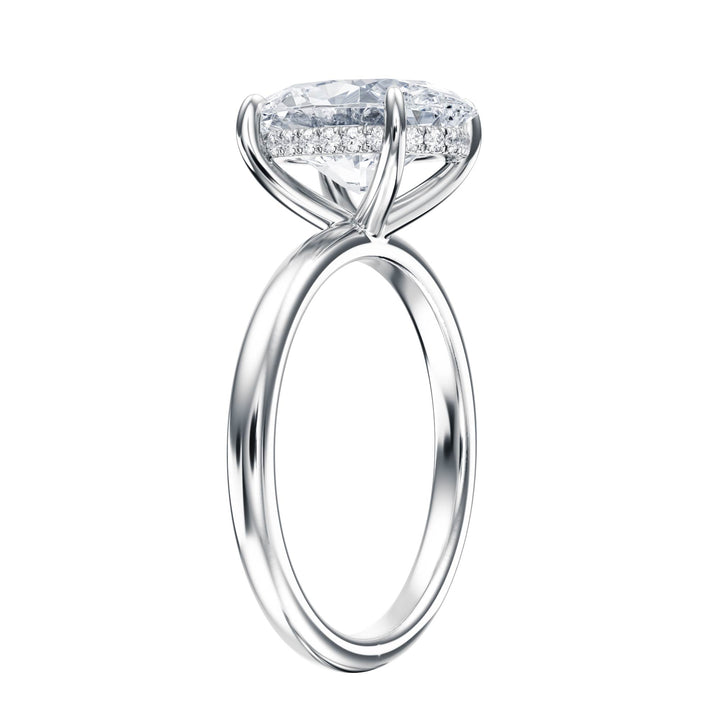 Elara Hidden Halo Oval Diamond Engagement Ring - R1082 in Ring by 18 KARATS INC.