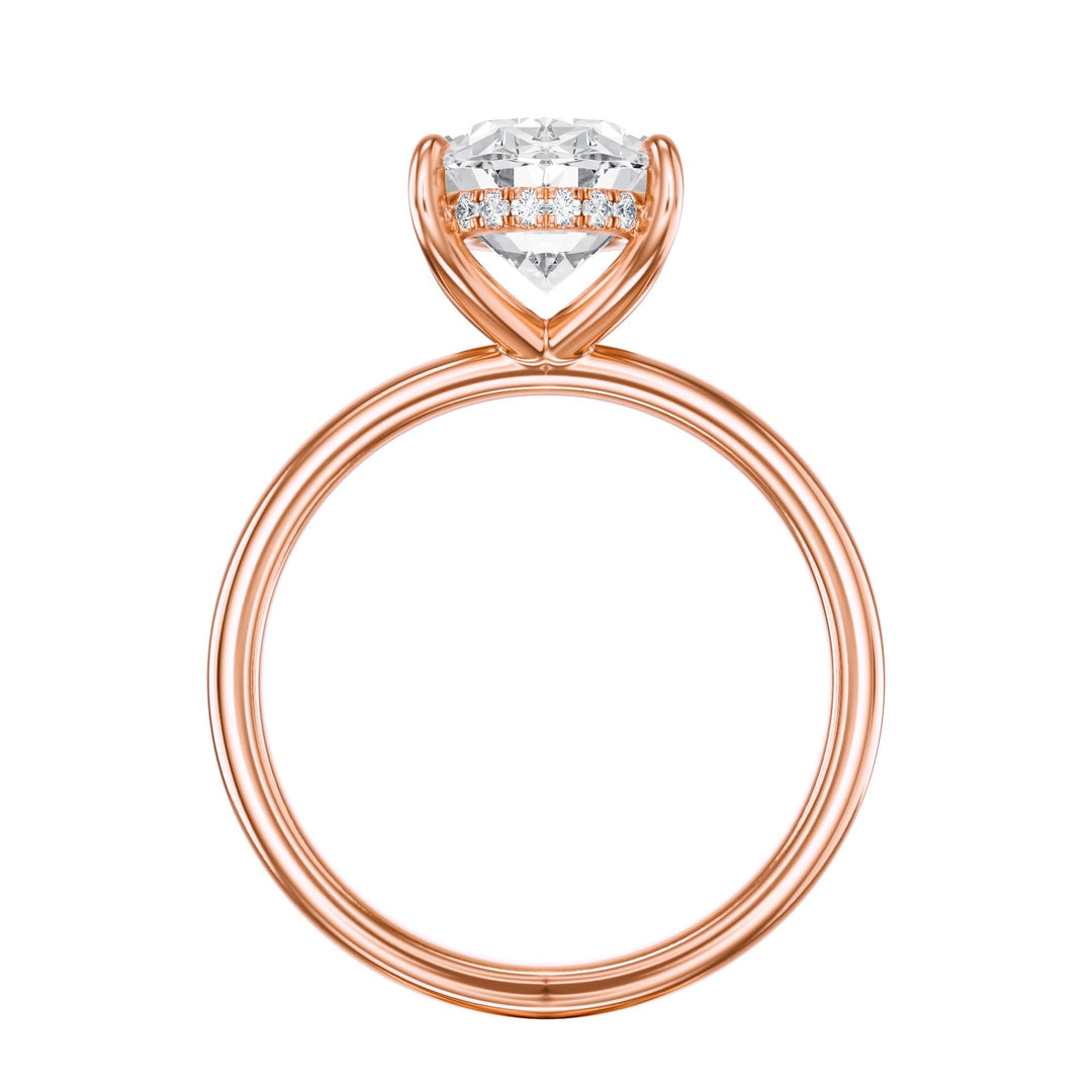 Elara Hidden Halo Oval Diamond Engagement Ring - R1082 in Ring by 18 KARATS INC.