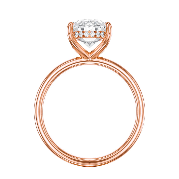 Elara Hidden Halo Oval Diamond Engagement Ring - R1082 in Ring by 18 KARATS INC.