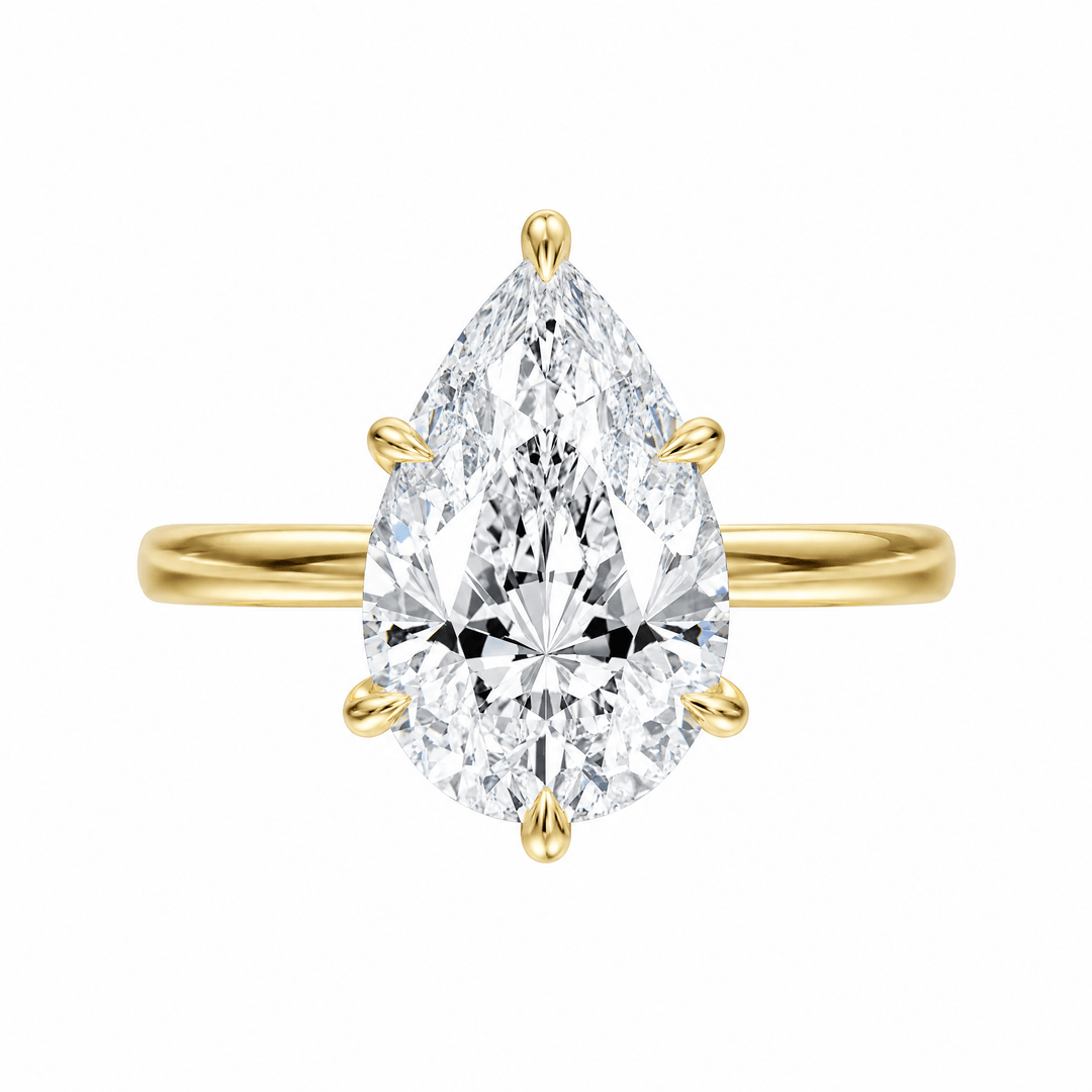 Elara Hidden Halo Pear Diamond Engagement Ring in Ring by 18 KARATS INC.
