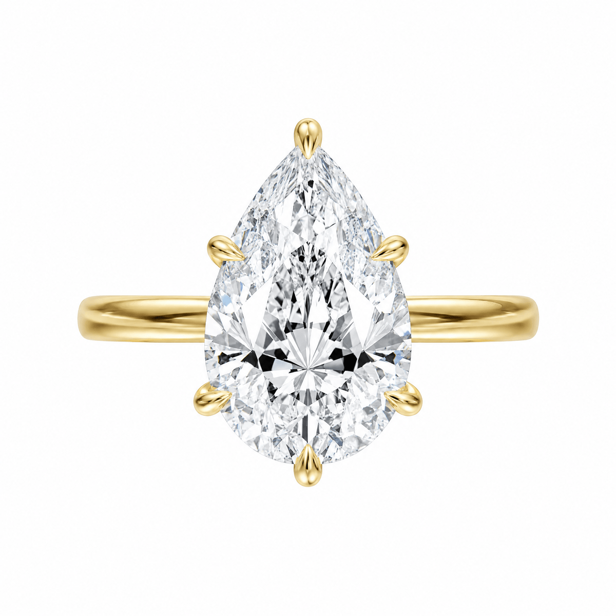 Elara Hidden Halo Pear Diamond Engagement Ring in Ring by 18 KARATS INC.