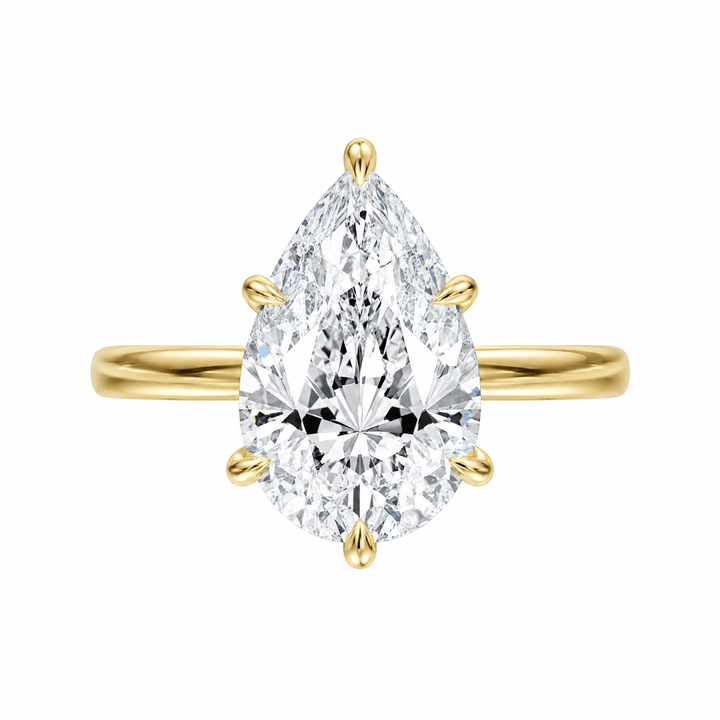 Elara Hidden Halo Pear Diamond Engagement Ring in Ring by 18 KARATS INC.