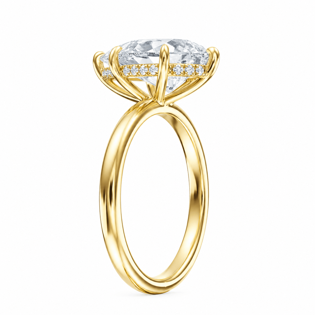 Elara Hidden Halo Pear Diamond Engagement Ring in Ring by 18 KARATS INC.