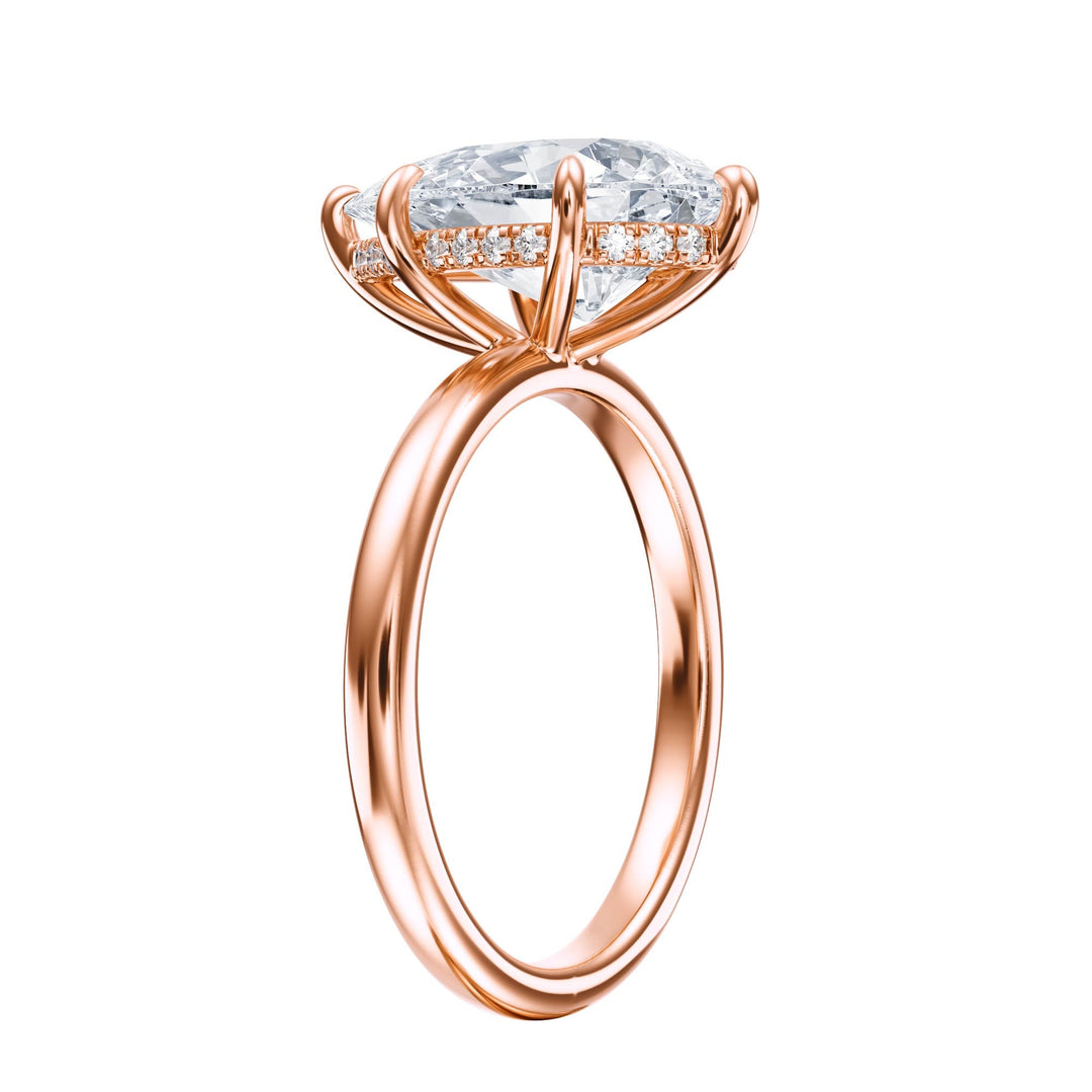Elara Hidden Halo Pear Diamond Engagement Ring - R1081 in Ring by 18 KARATS INC.