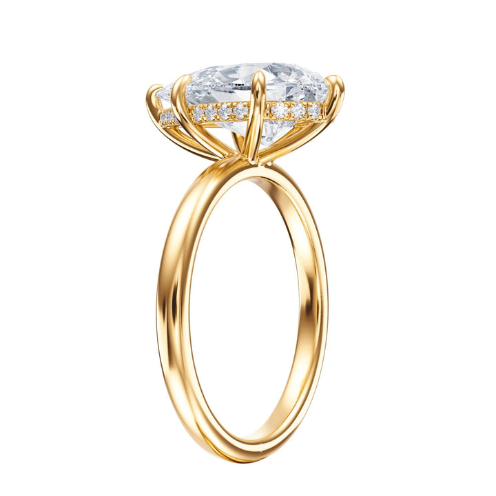 Elara Hidden Halo Pear Diamond Engagement Ring - R1081 in Ring by 18 KARATS INC.