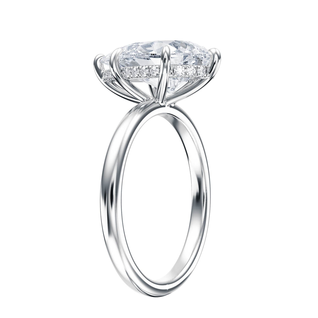 Elara Hidden Halo Pear Diamond Engagement Ring - R1081 in Ring by 18 KARATS INC.