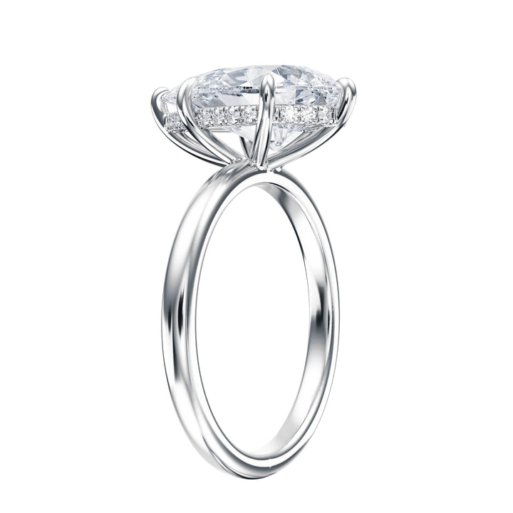 Elara Hidden Halo Pear Diamond Engagement Ring - R1081 in Ring by 18 KARATS INC.